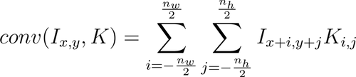 Figure 32: Expression du pixel de sortie (x,y) d’une couche de convolution en fonction de l’image et du kernel