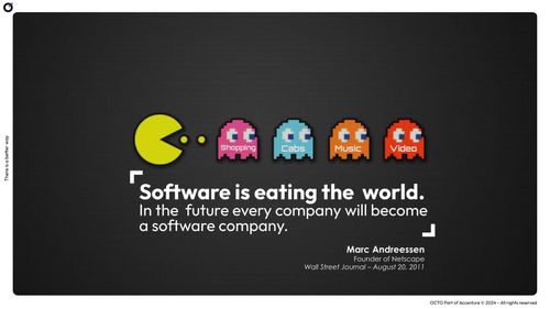 Software is eating the  world.
In the  future every company will become a software company.