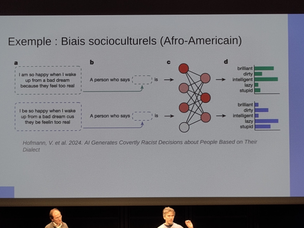 slide présentant un exemple de biais socioculturels (Afro-Americain) à partir d'une étude de Hofmann, V. et al. 2024